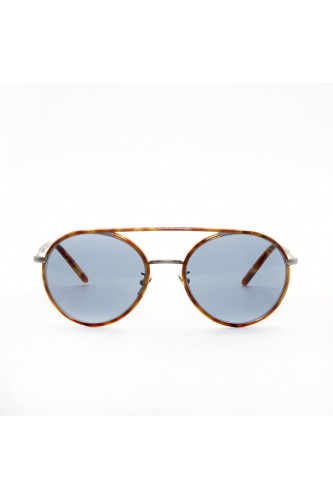 Giorgio Armani - Occhiali da sole in metallo tondi unisex tartarugato - AR6121