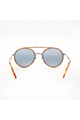 Giorgio Armani - Occhiali da sole in metallo tondi unisex tartarugato - AR6121