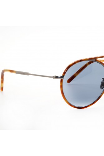 Giorgio Armani - Occhiali da sole in metallo tondi unisex tartarugato - AR6121