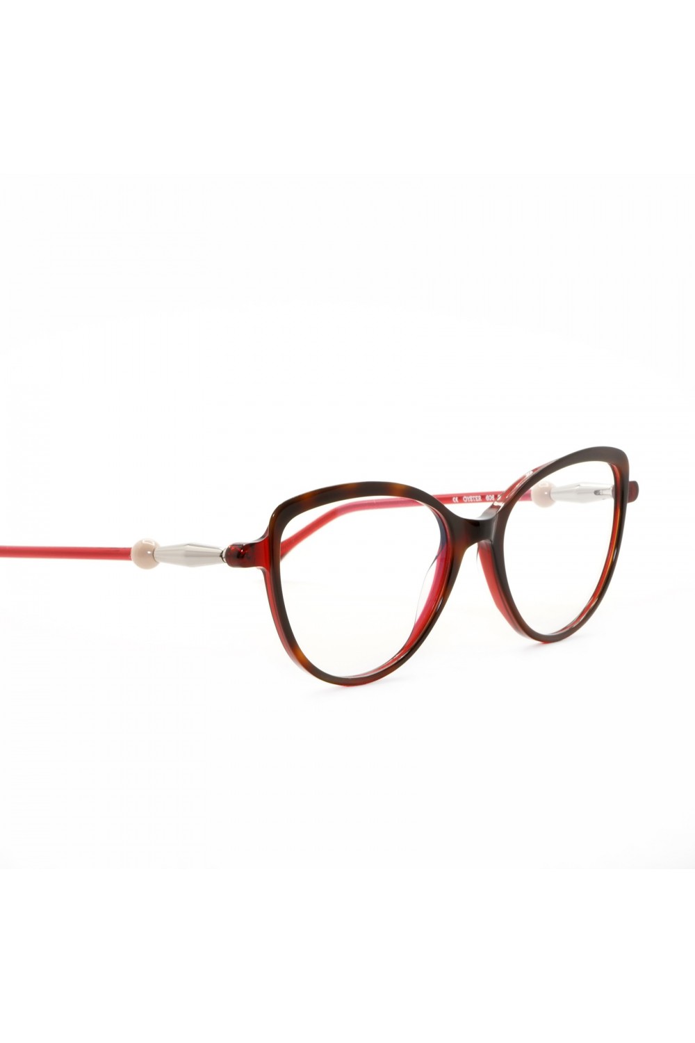 RES/REI - Occhiali da vista in celluloide cat eye per donna tartarugato rosso -