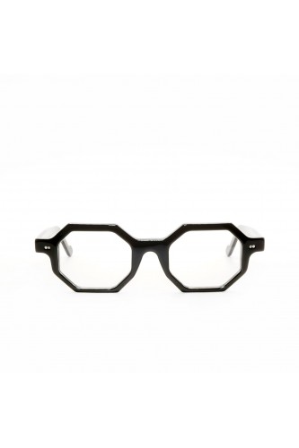 Guardami Male - Occhiali da vista in celluloide esagonali unisex nero - BELLA