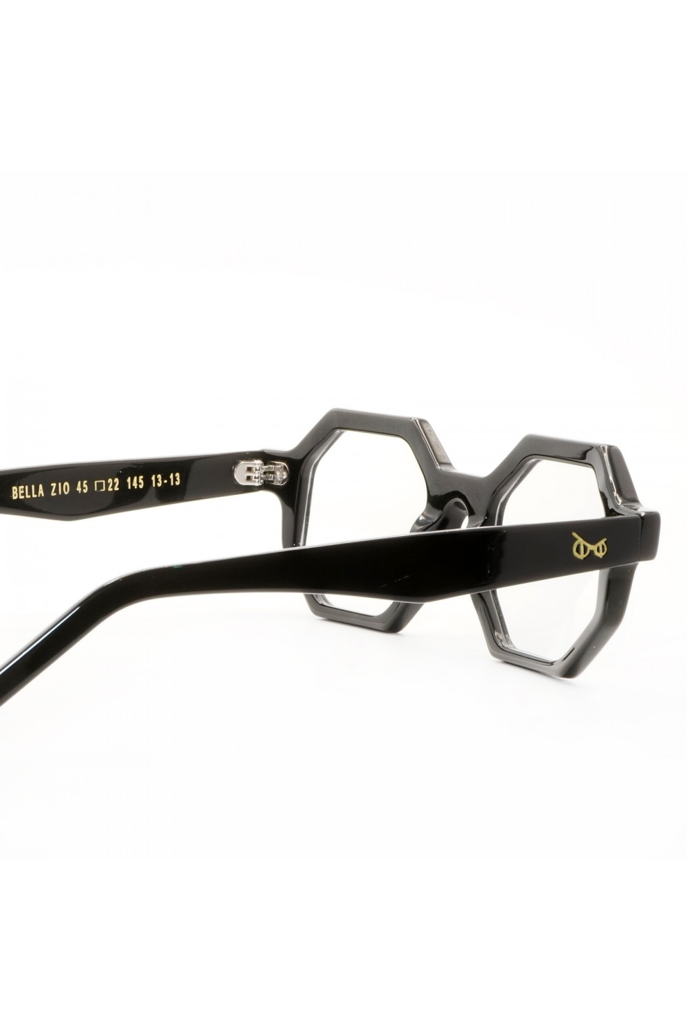 Guardami Male - Occhiali da vista in celluloide esagonali unisex nero - BELLA