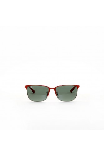 Ray-Ban - Occhiali da sole in metallo rettangolari per bambini unisex rosso - 2