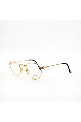 Fred - Occhiali da vista vintage in metallo tondi unisex oro - OURAGAN G5