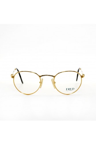 Fred - Occhiali da vista vintage in metallo tondi unisex oro - OURAGAN G5 2