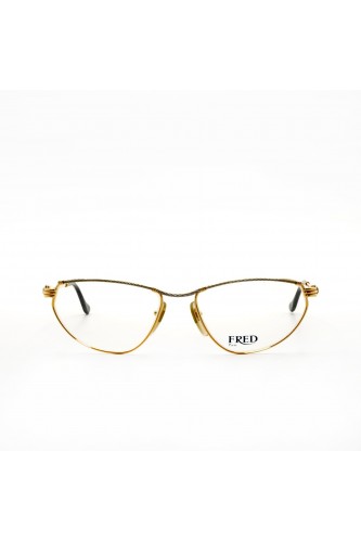 Fred - Occhiali da vista vintage in metallo cat eye per donna oro - MISS G5 2