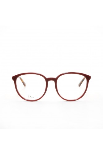 Christian Dior - Occhiali da vista in celluloide tondi per donna bordeaux -