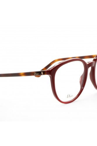 Christian Dior - Occhiali da vista in celluloide tondi per donna bordeaux -