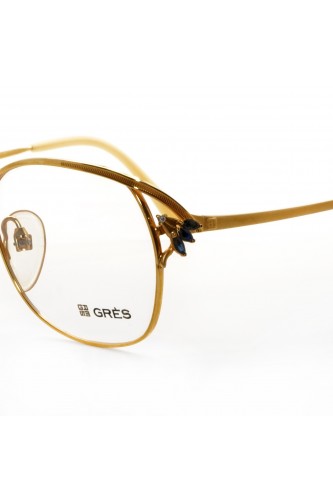 Madame Grés Paris - Occhiali da vista vintage in metallo squadrati per donna