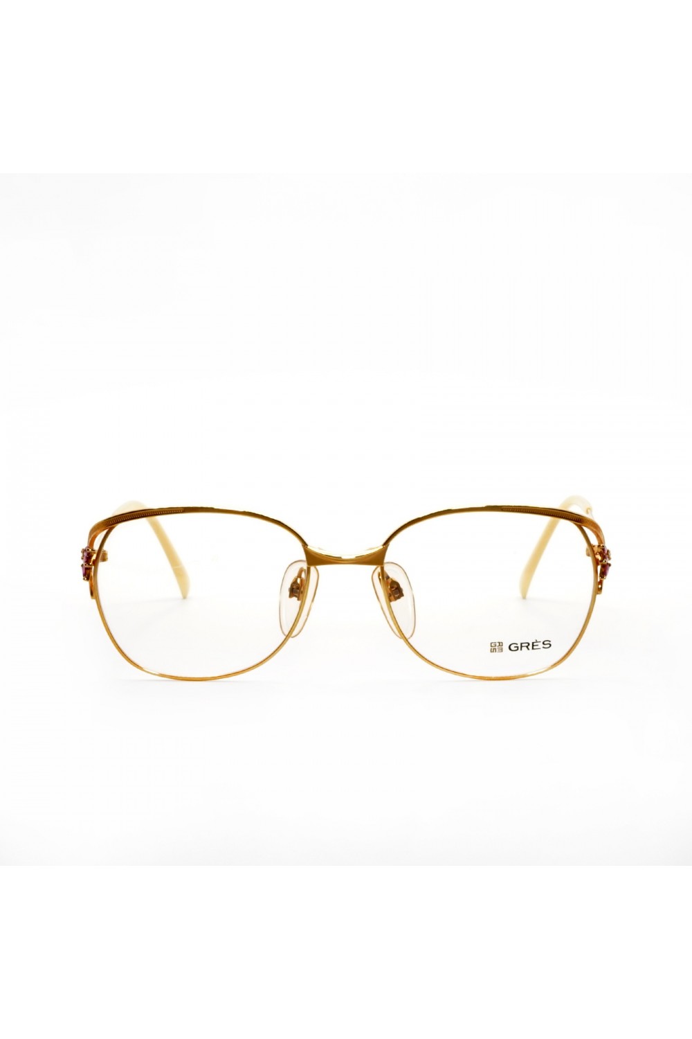 Madame Grés Paris - Occhiali da vista vintage in metallo squadrati per donna