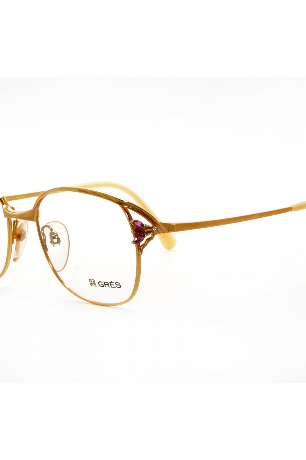 Madame Grés Paris - Occhiali da vista vintage in metallo squadrati per donna