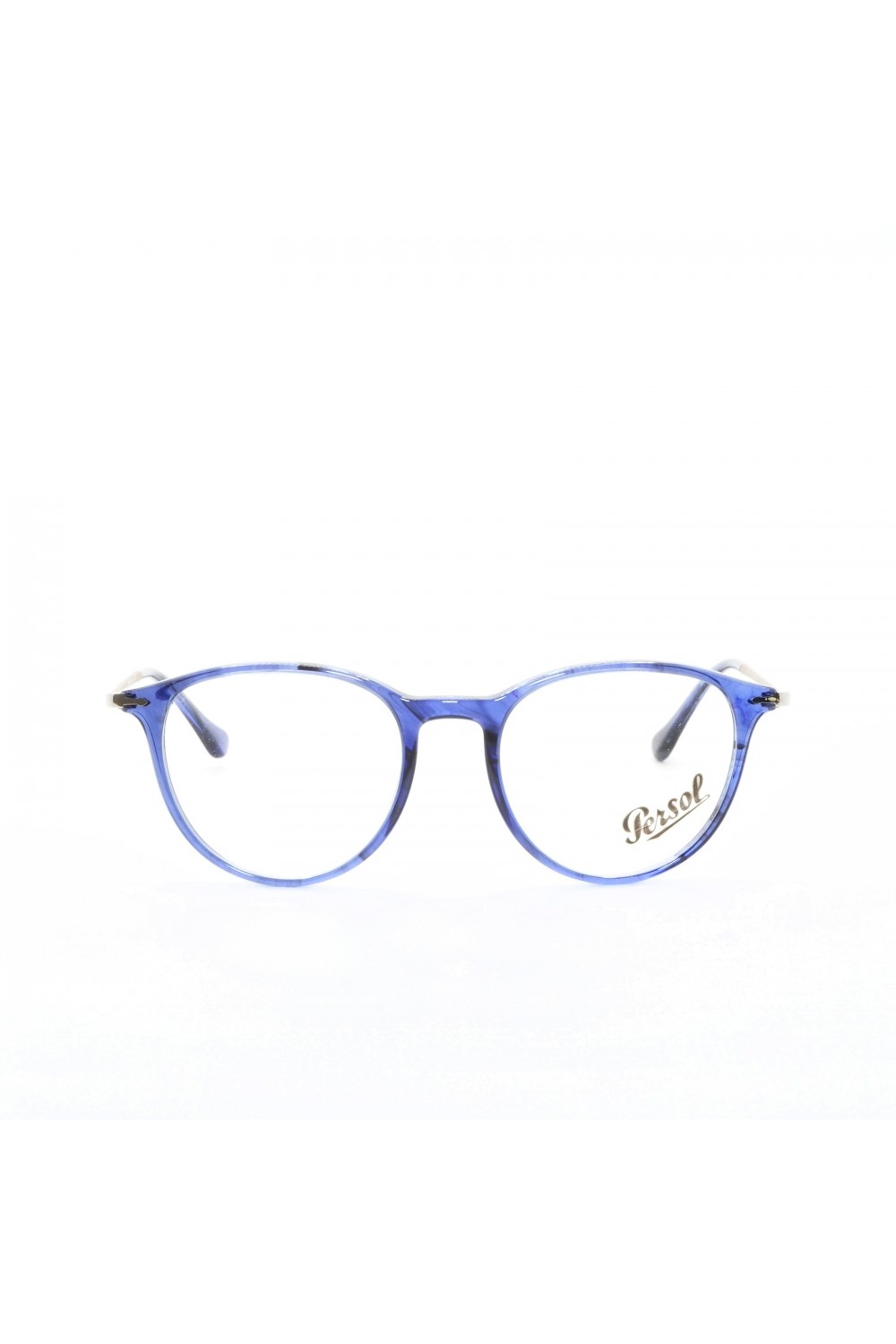 Persol - Occhiali da vista in celluloide tondi unisex blu tartarugato - 3147