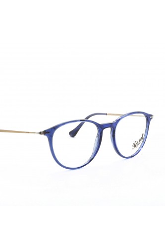 Persol - Occhiali da vista in celluloide tondi unisex blu tartarugato - 3147