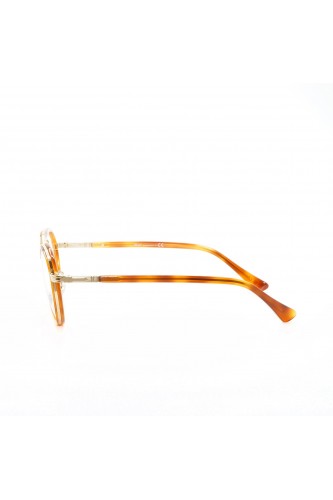 Persol - Occhiali da vista in celluloide tondi per uomo tartarugato chiaro -