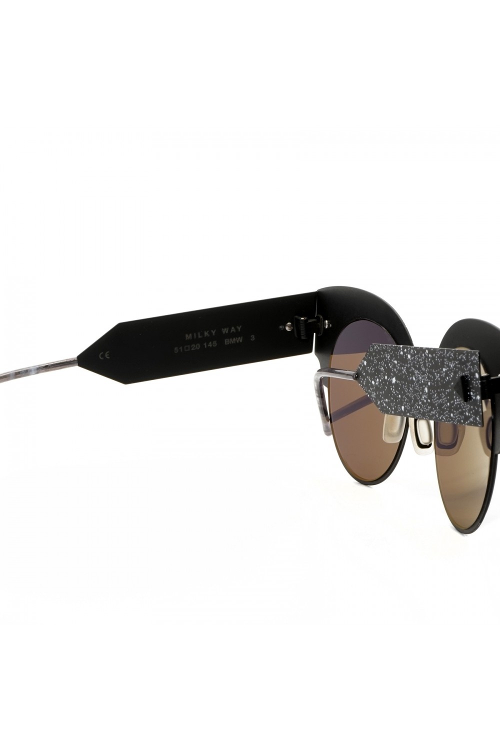 Soya - Occhiali da sole in metallo tondi per donna nero - MILKY WAY BMW