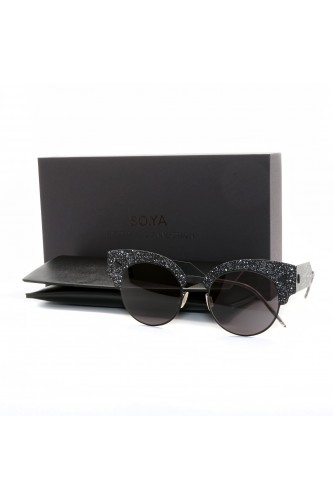 Soya - Occhiali da sole in metallo tondi per donna nero - MILKY WAY BMW