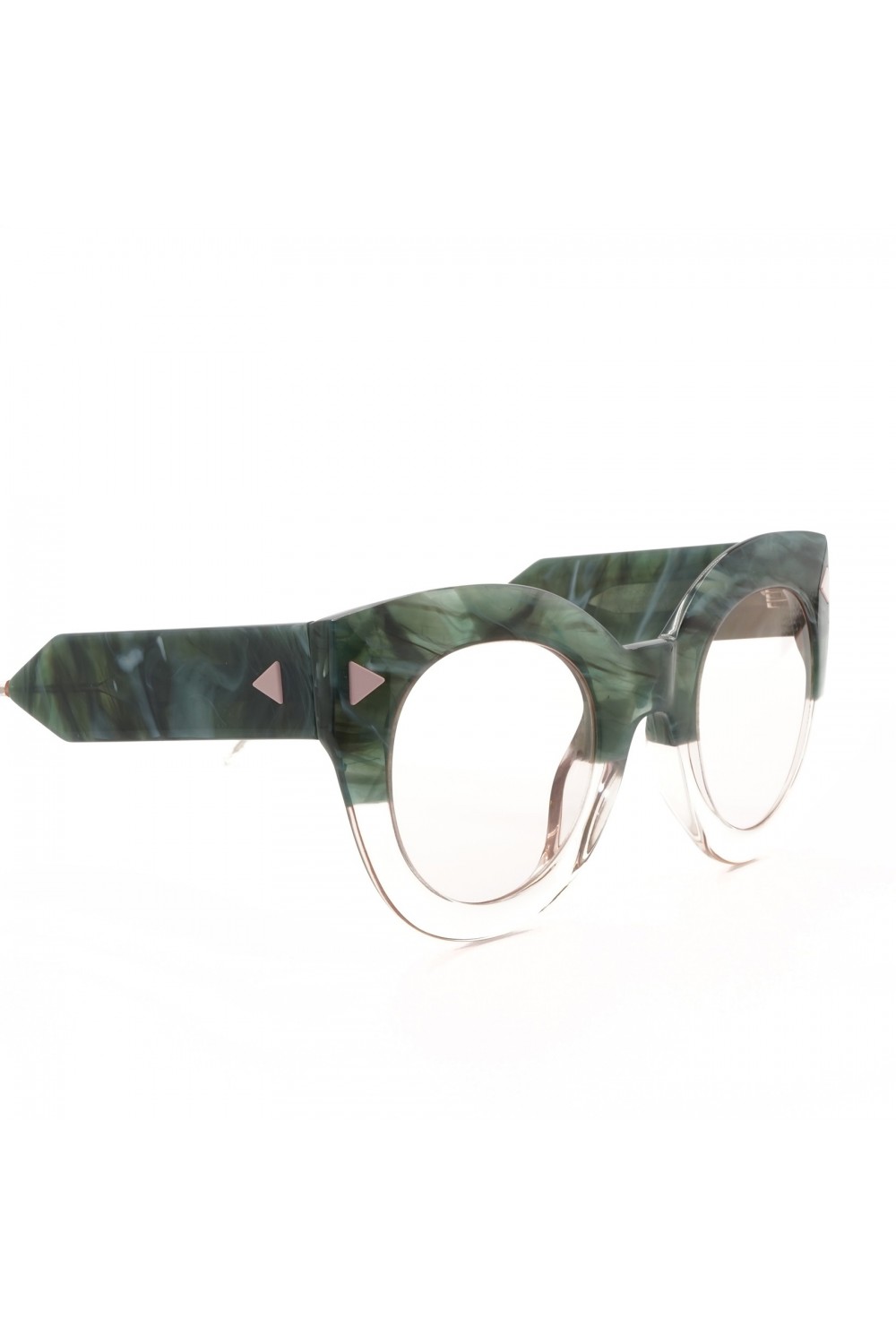 Soya - Occhiali da sole in celluloide tondi per donna verde - ALMA GRP