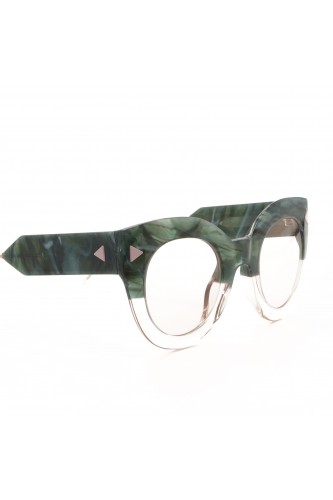 Soya - Occhiali da sole in celluloide tondi per donna verde - ALMA GRP