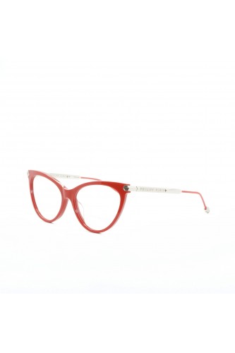 Philipp Plein - Occhiali da vista in celluloide cat eye per donna rosso -
