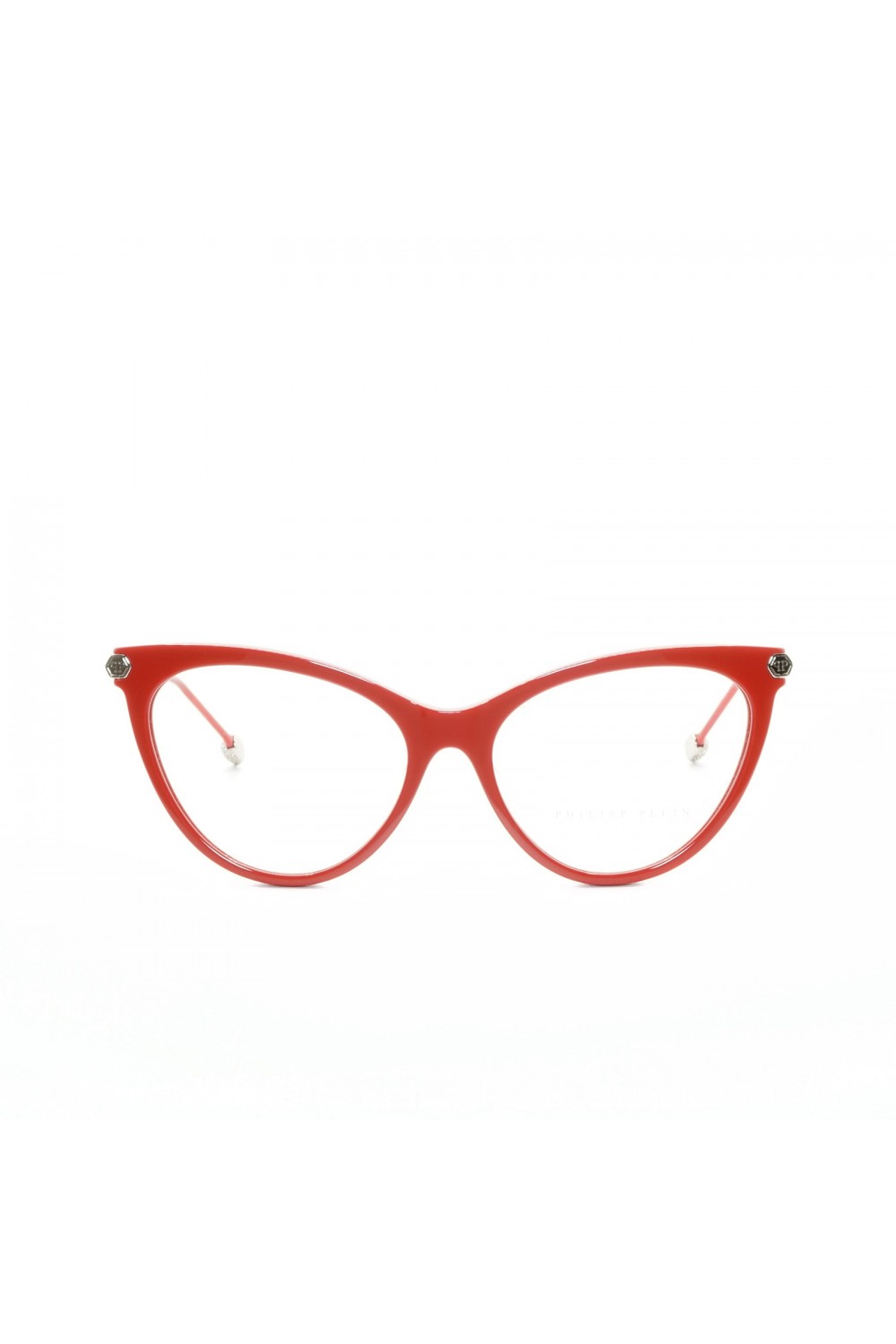 Philipp Plein - Occhiali da vista in celluloide cat eye per donna rosso -