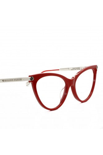 Philipp Plein - Occhiali da vista in celluloide cat eye per donna rosso -