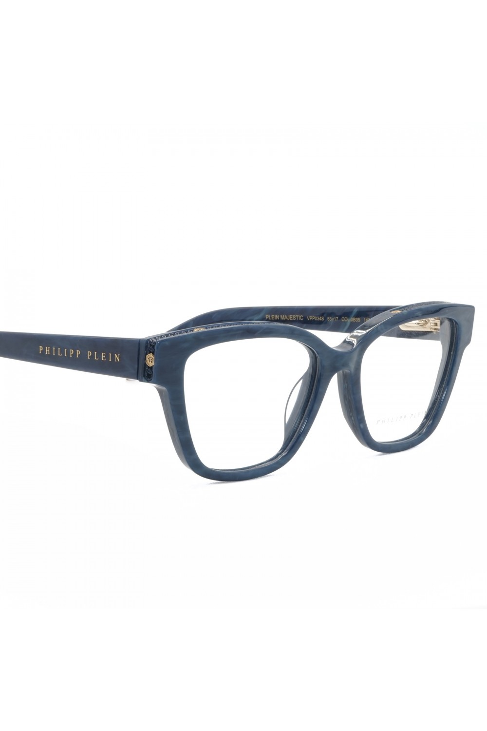 Philipp Plein - Occhiali da vista in celluloide cat eye per donna blu - VPP034S