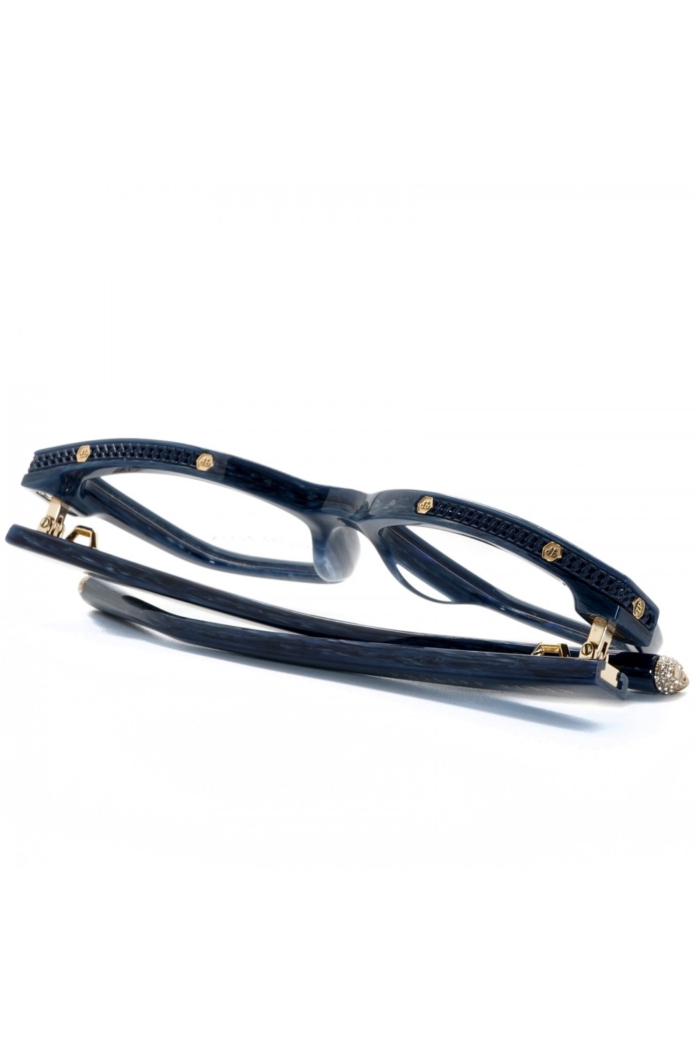 Philipp Plein - Occhiali da vista in celluloide cat eye per donna blu - VPP034S