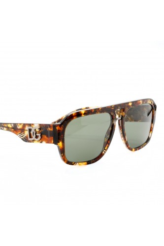 Dolce&Gabbana - Occhiali da sole in celluloide squadrati per uomo tartarugato -