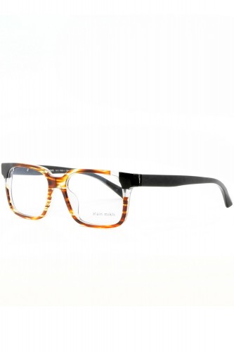 Alain Mikli - Occhiali da vista in celluloide rettangolari per uomo marrone
