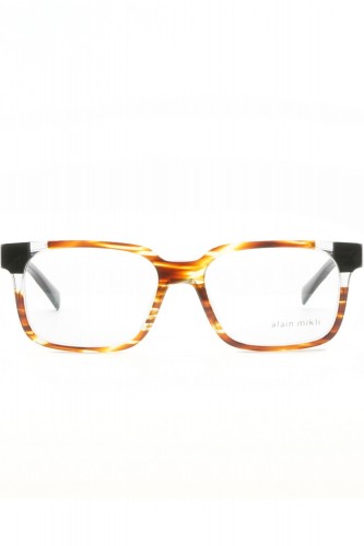 Alain Mikli - Occhiali da vista in celluloide rettangolari per uomo marrone