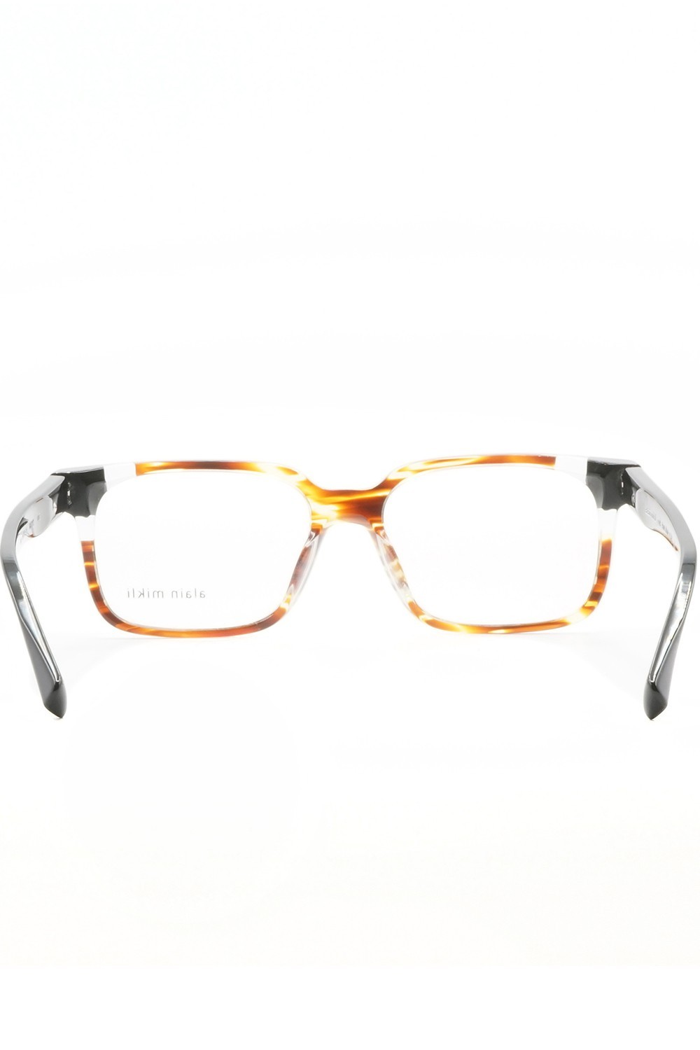 Alain Mikli - Occhiali da vista in celluloide rettangolari per uomo marrone