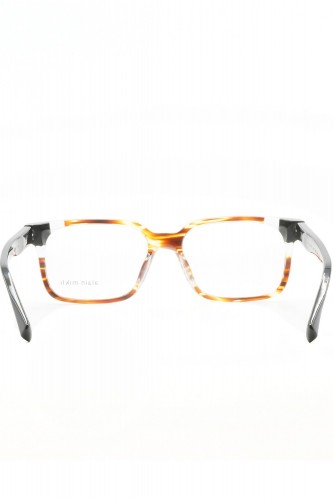 Alain Mikli - Occhiali da vista in celluloide rettangolari per uomo marrone