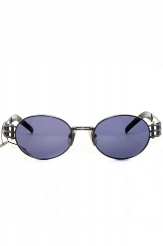 Yohji Yamamoto Vintage - Occhiali da sole vintage in metallo ovali unisex nero 2