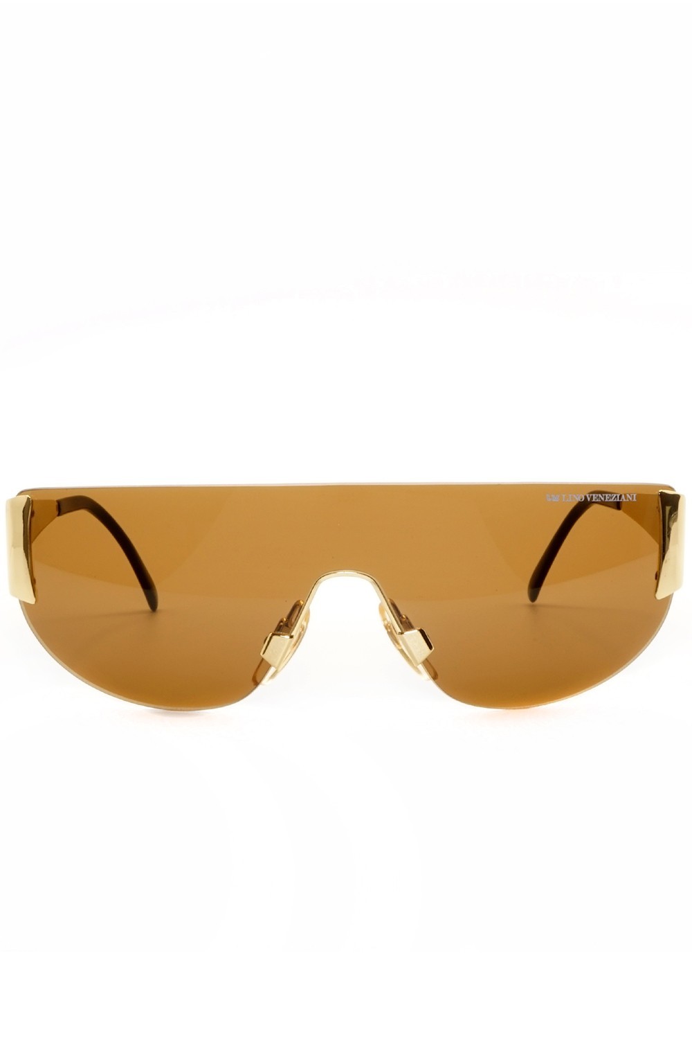 Lino Veneziani - Occhiali da sole vintage a mascherina in metallo unisex oro -