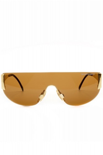 Lino Veneziani - Occhiali da sole vintage a mascherina in metallo unisex oro -