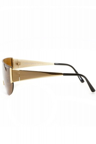 Lino Veneziani - Occhiali da sole vintage a mascherina in metallo unisex oro -