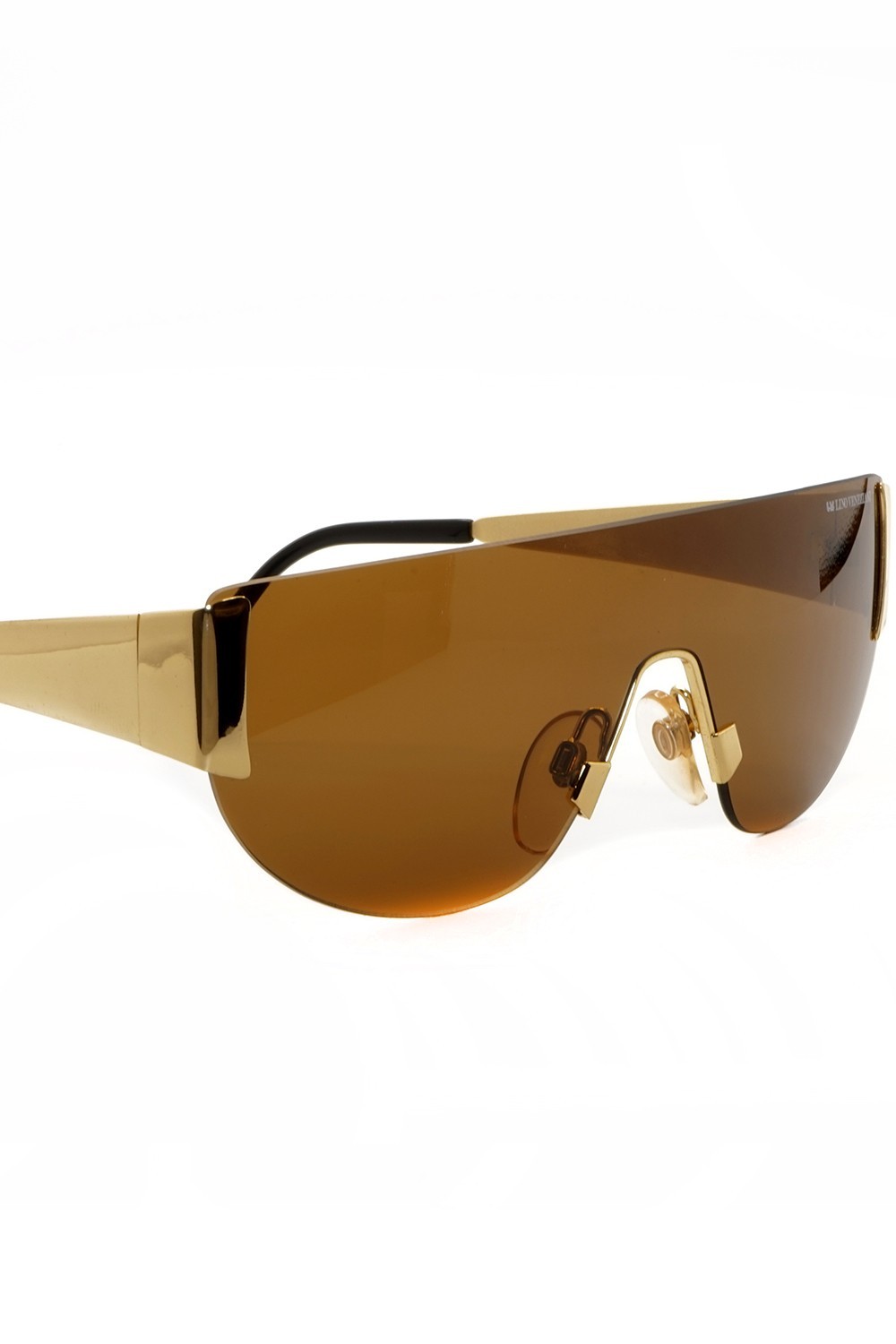 Lino Veneziani - Occhiali da sole vintage a mascherina in metallo unisex oro -