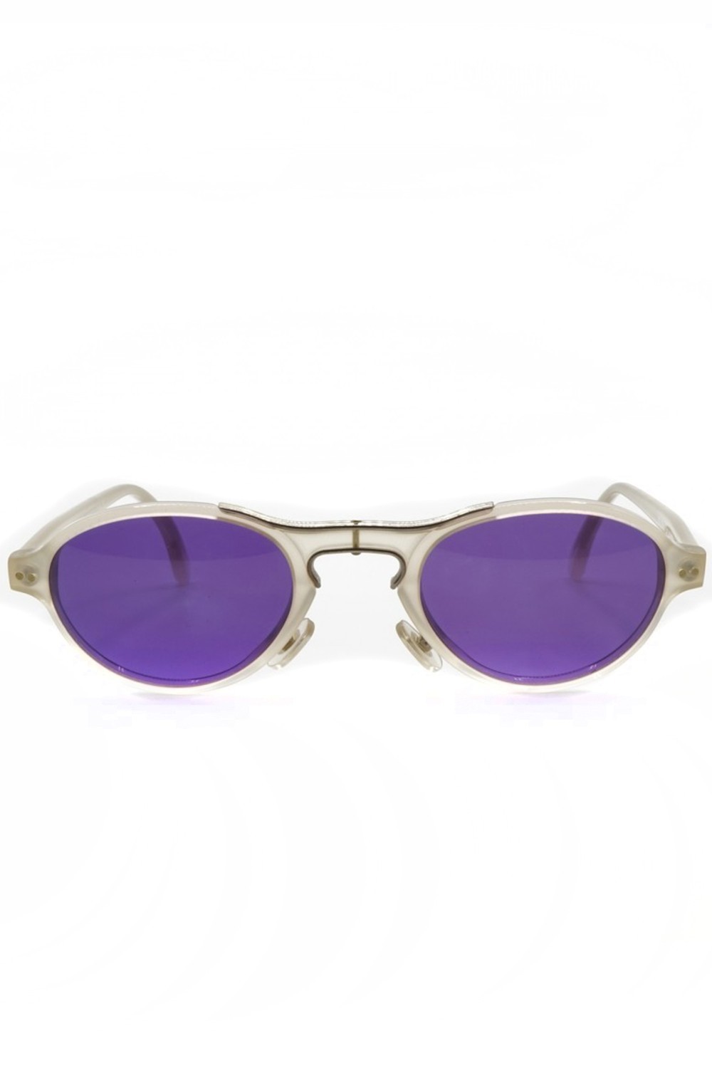 IDC Lunettes - Occhiali da sole vintage in celluloide ovali unisex trasparente