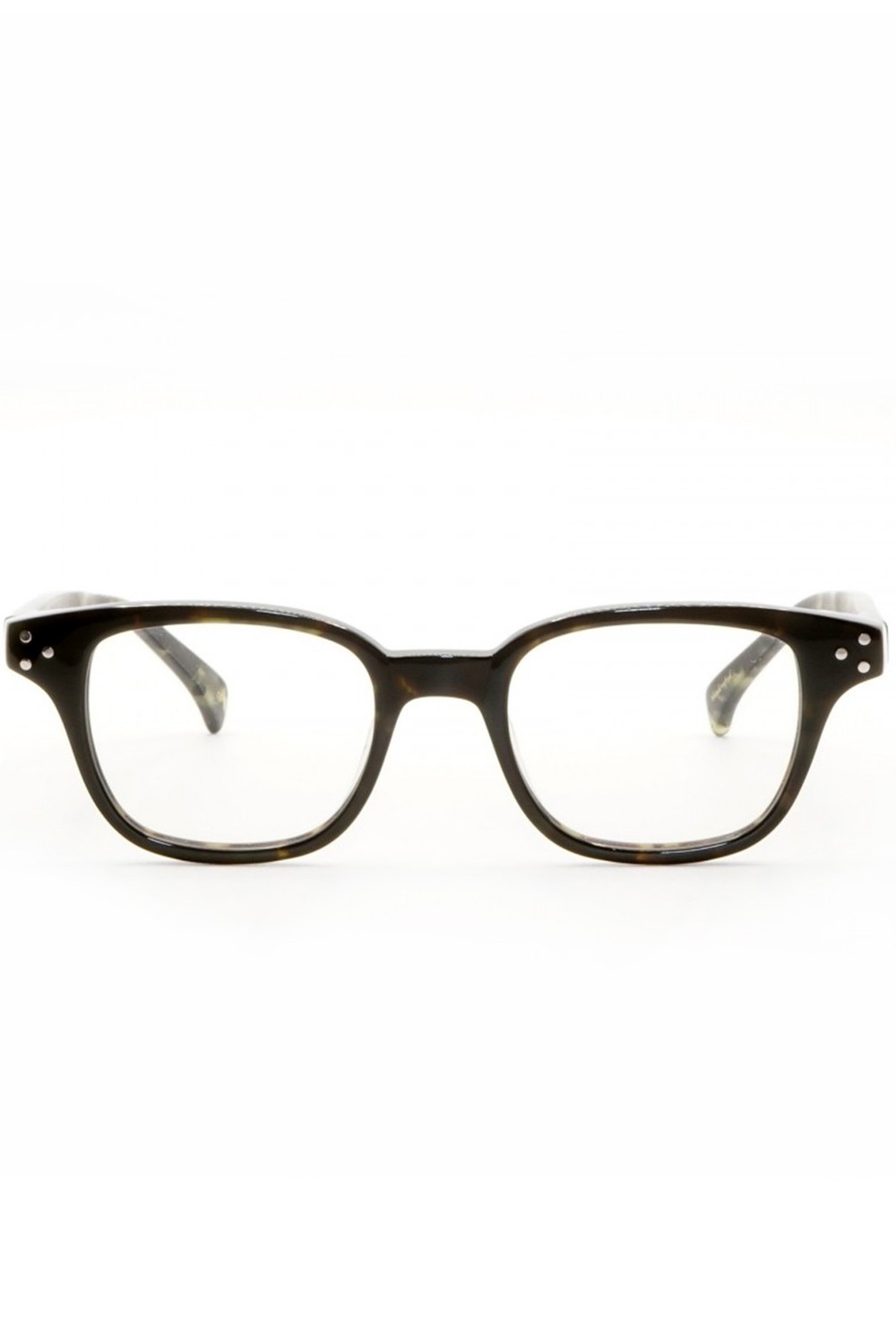 AM Eyewear - Occhiali da vista in celluloide squadrati unisex tartarugato oliva