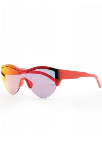 Balenciaga - Occhiali da sole a mascherina in celluloide unisex rosso, nero -