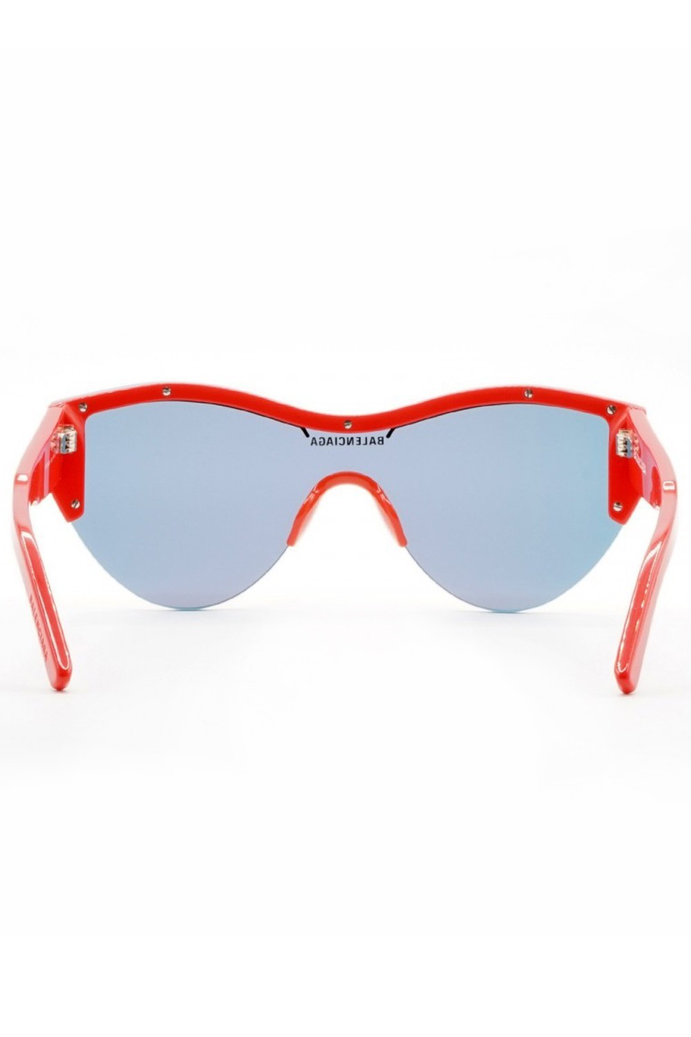 Balenciaga - Occhiali da sole a mascherina in celluloide unisex rosso, nero -