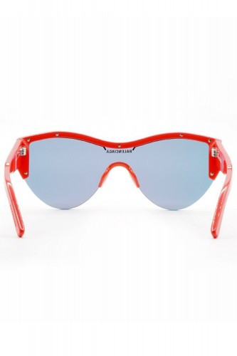 Balenciaga - Occhiali da sole a mascherina in celluloide unisex rosso, nero -