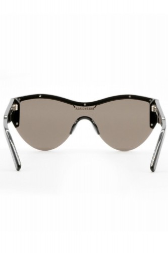 Balenciaga - Occhiali da sole a mascherina in celluloide unisex rosso, nero -