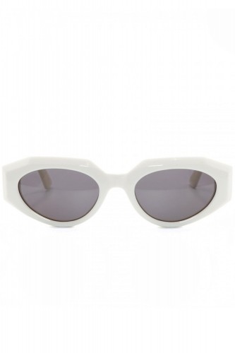 Bottega Veneta - Occhiali da sole in celluloide rettangolari unisex bianco - 2