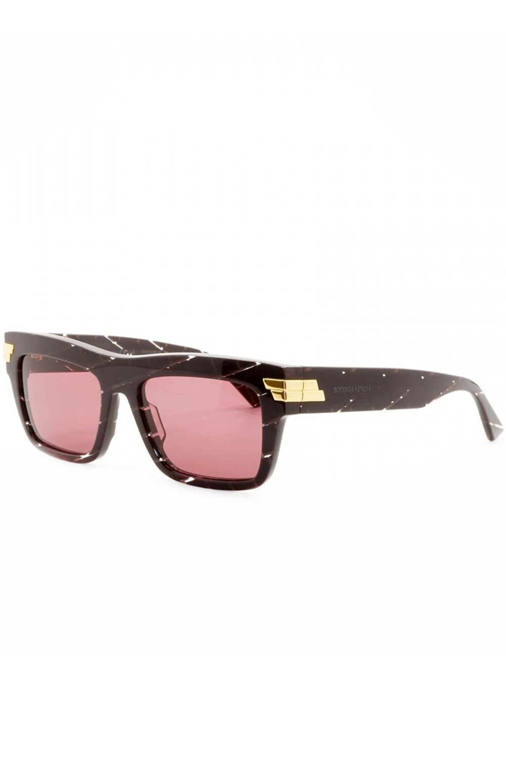 Bottega Veneta - Occhiali da sole in celluloide rettangolari unisex bordeaux -