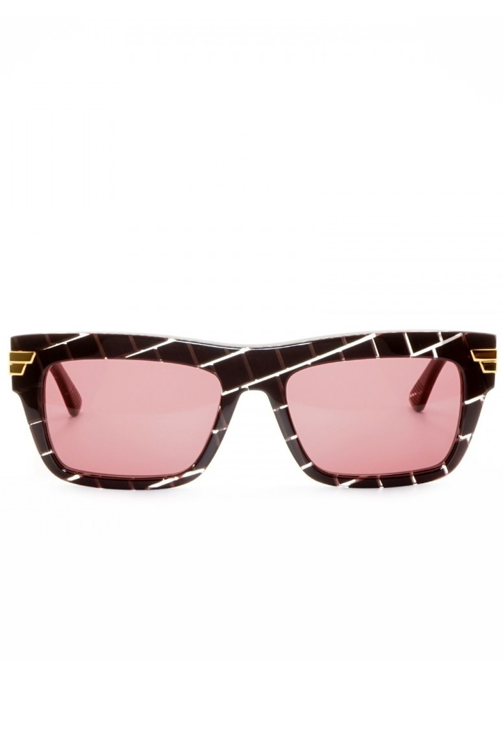 Bottega Veneta - Occhiali da sole in celluloide rettangolari unisex bordeaux -