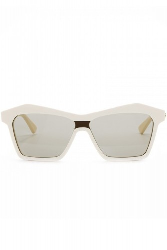 Bottega Veneta - Occhiali da sole in celluloide squadrati per donna avorio - 2