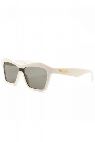 Bottega Veneta - Occhiali da sole in celluloide squadrati per donna avorio -