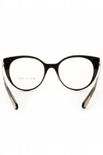 Bulgari - Occhiali da vista in celluloide tondi per donna nero - 4150 501