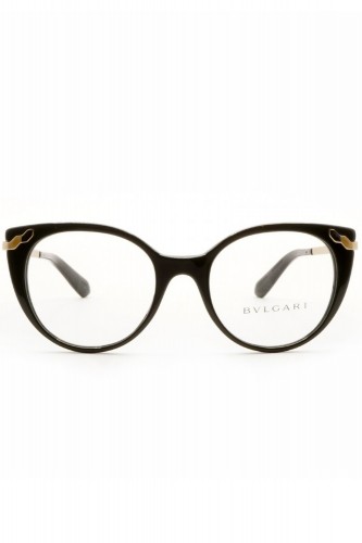 Bulgari - Occhiali da vista in celluloide tondi per donna nero - 4150 501 2